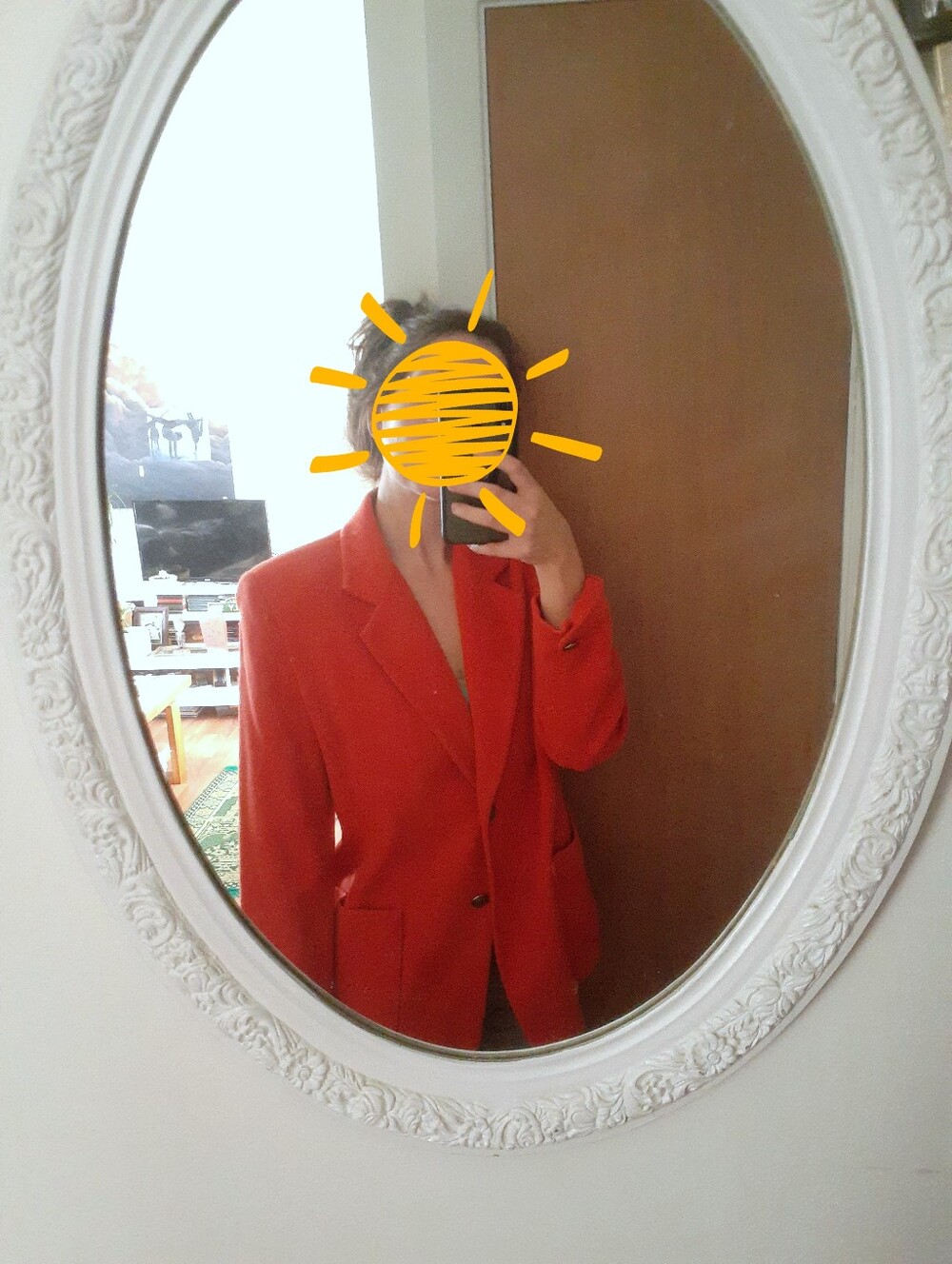 Women's Wool Orange Blazer Jacket